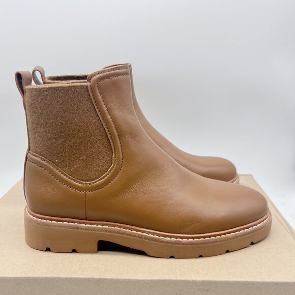 Vince Rue Chelsea Ankle Boots Booties Brown Leather Waterproof Platform US 6 - Picture 4 of 12